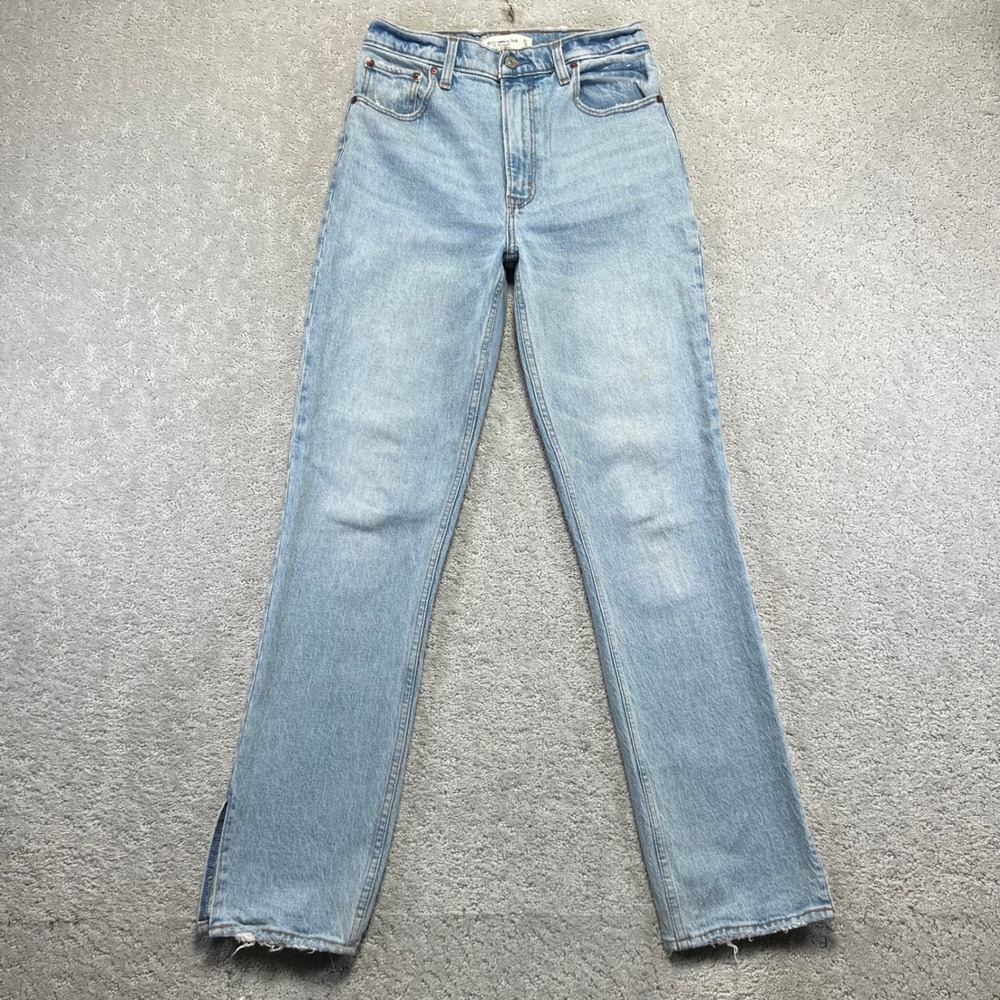 Abercrombie & Fitch Jeans 27/4R 90s Straight Ultra High Rise Light Wash Denim‎